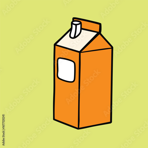 A carton of orange juice drink illustration