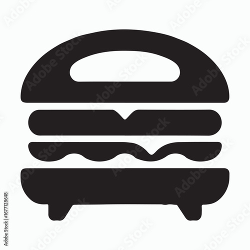Sandwich maker kitchen tool glyph black icon