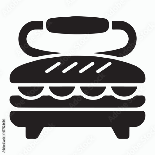 Sandwich maker simple household appliance solid icon