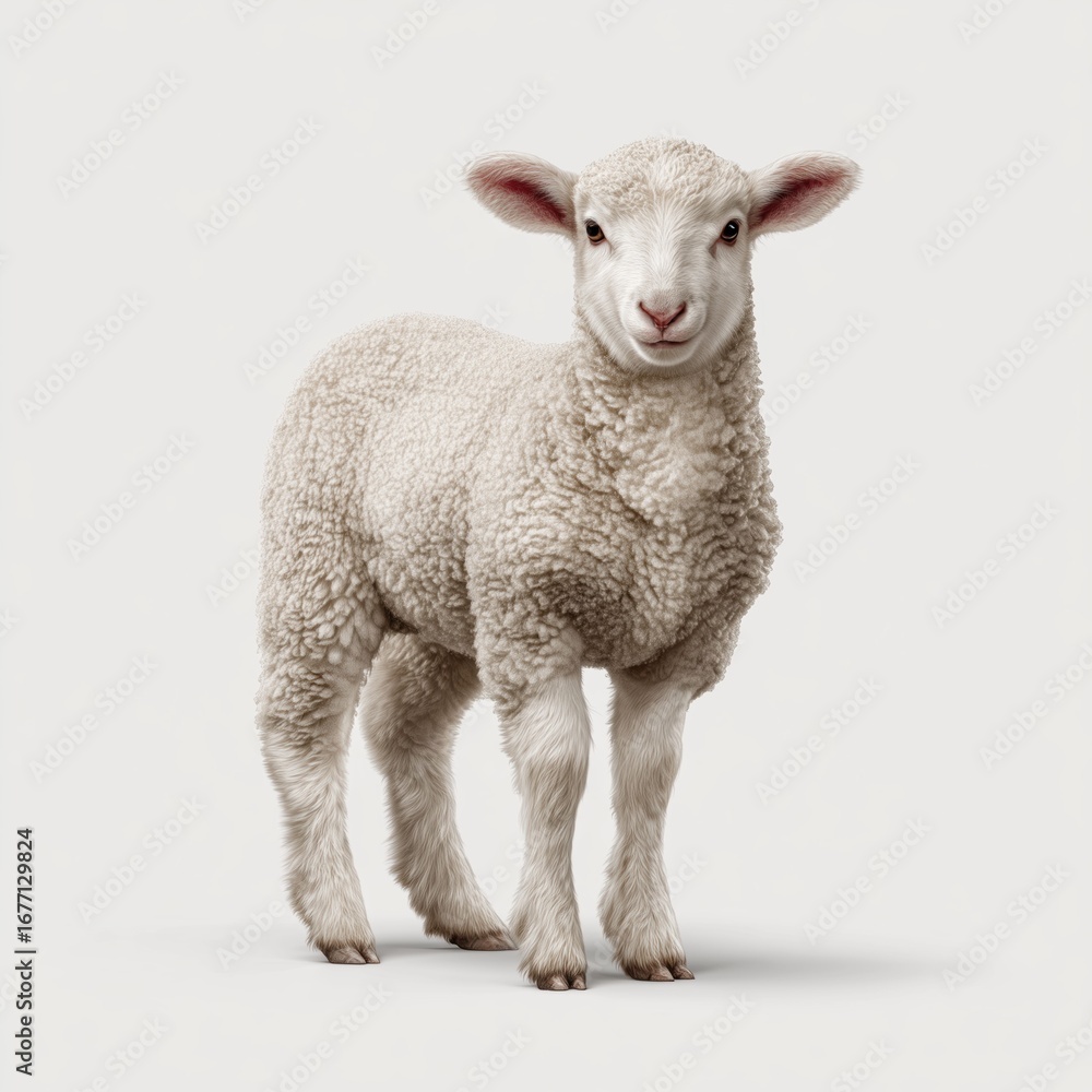 Obraz premium Adorable Baby Lamb Portrait , isolated on white background png
