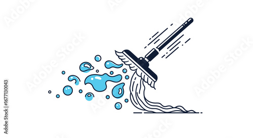 Dynamic mop splashes water creating clean, fresh, and vibrant results for your home
