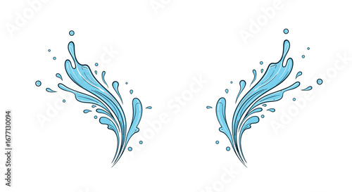 Dynamic blue water splashes create a refreshing and vibrant visual accent for your designs