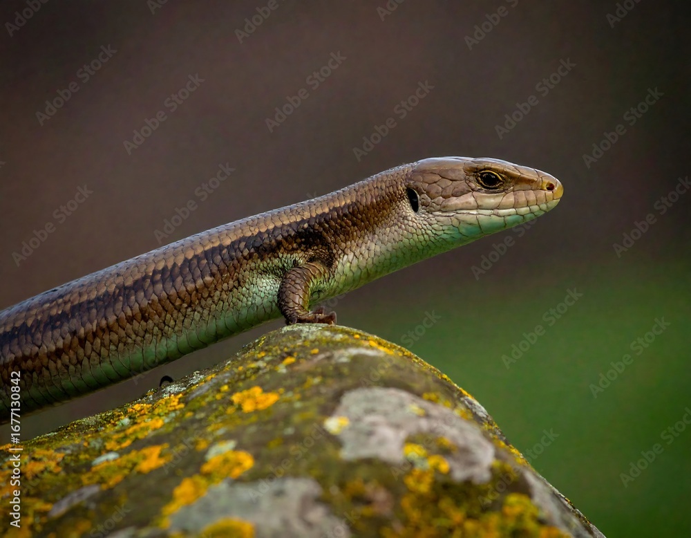 Fototapeta premium Close-up lizard on rock