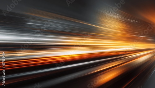 Blurred motion of lights, urban tunnel effect