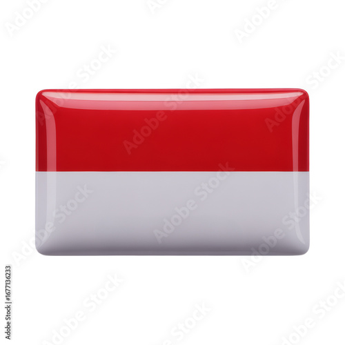 Free Download 3D rendering of the glossy flag of Indonesia, showcasing national identity with red and white colors - GFXLoad