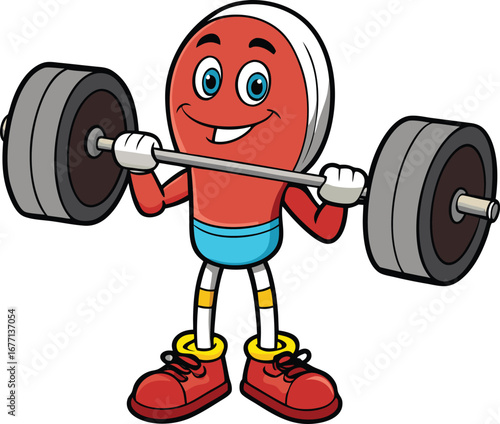 Barbell hand drawn line illustration transparent background