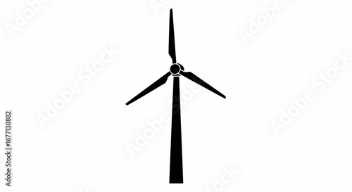 Silhouette of a wind turbine, a powerful emblem of renewable energy and sustainable technology, embodying the concept of clean power generation for a brighter, greener future.