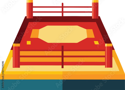 Boxing ring icons set cartoon vector box belt |