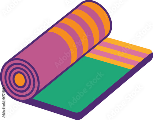 Yoga mat line art icon 