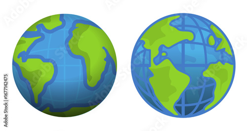 Globe Icon with Continents