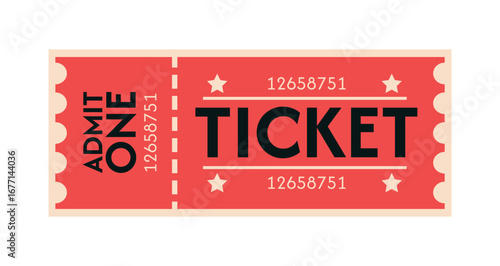 Retro Red Ticket Admission Entry Event Design 