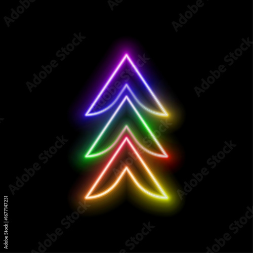 neon arrow vector icon, neon arrow. futuristic modern neon pink and blue gradient glowing arrows for banner