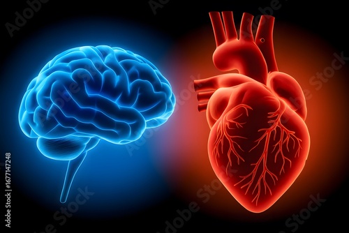 Medical Illustration of the Central Nervous and Circulatory Systems