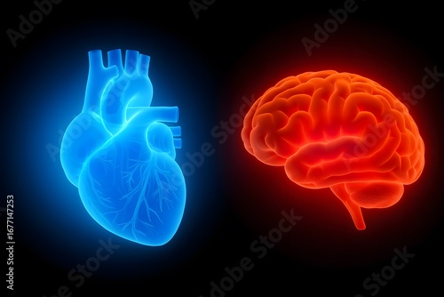 Medical Illustration of the Central Nervous and Circulatory Systems