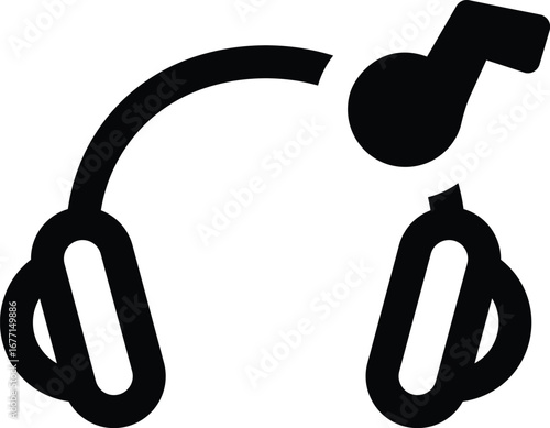 an icon of headphones listening to music