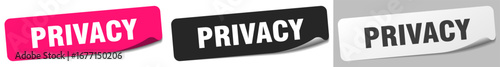 privacy sticker. privacy sticker set on white background