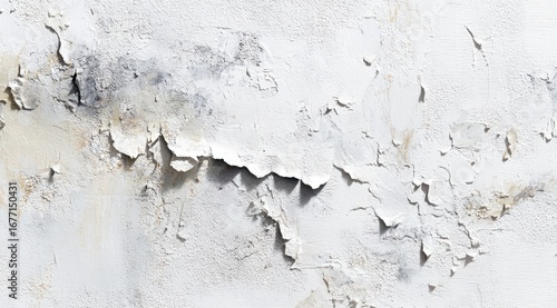 Peeling paint on a white wall
