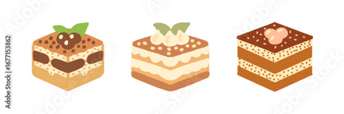 Rich Tiramisu Slice with Cocoa Powder