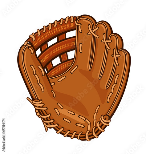 classic brown leather baseball glove mitt