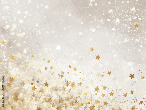 White and Gold Sparkling Star Background