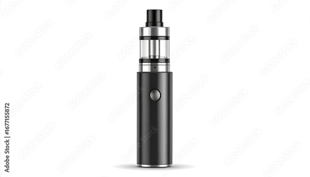 Fototapeta premium A modern, sleek electronic cigarette device, presented in a professional, shot against a white background, showcasing its design elements and form factor.
