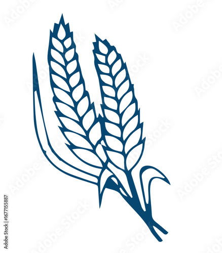 Windmill and fresh bakery products. homemade baking. bakery products. vector sketch on white