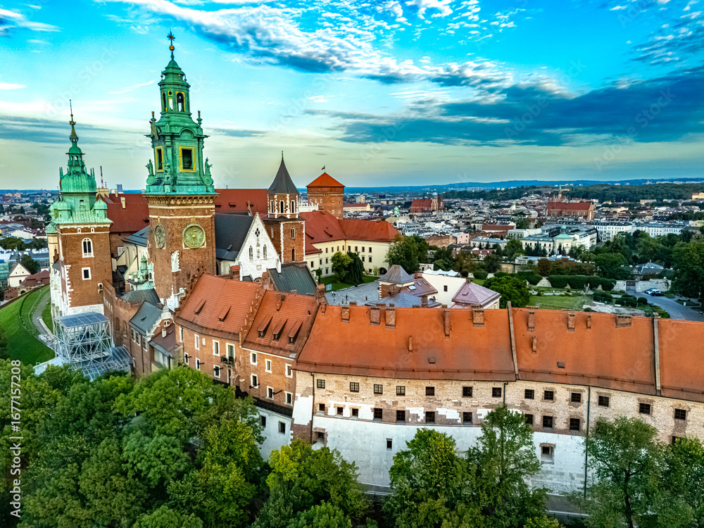 Obraz premium The Wawel Royal Castle, a fortified residency in Krakow, Poland