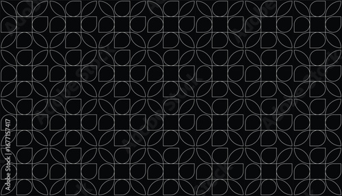 Elegant seamless geometric pattern. This intricate vector background features a decorative grid of interlocking squares and circles, creating a sophisticated and luxurious texture