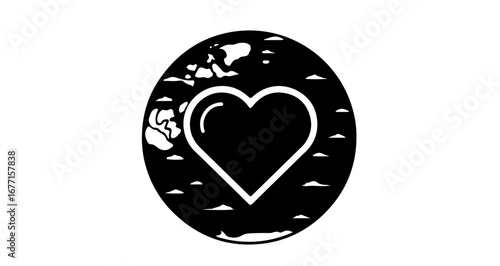 Heart of the World A Symbol of Global Love and Compassion Graphic Illustration