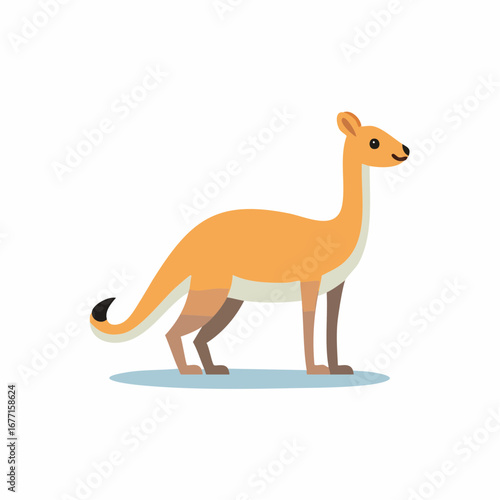 Cartoon style illustration of a Vicuña, an even-toed ungulate mammal of South America.