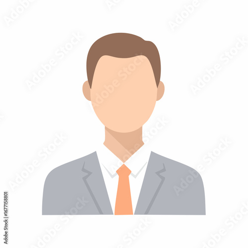Faceless Business Person Illustration Wearing Suit and Tie for Professional Use