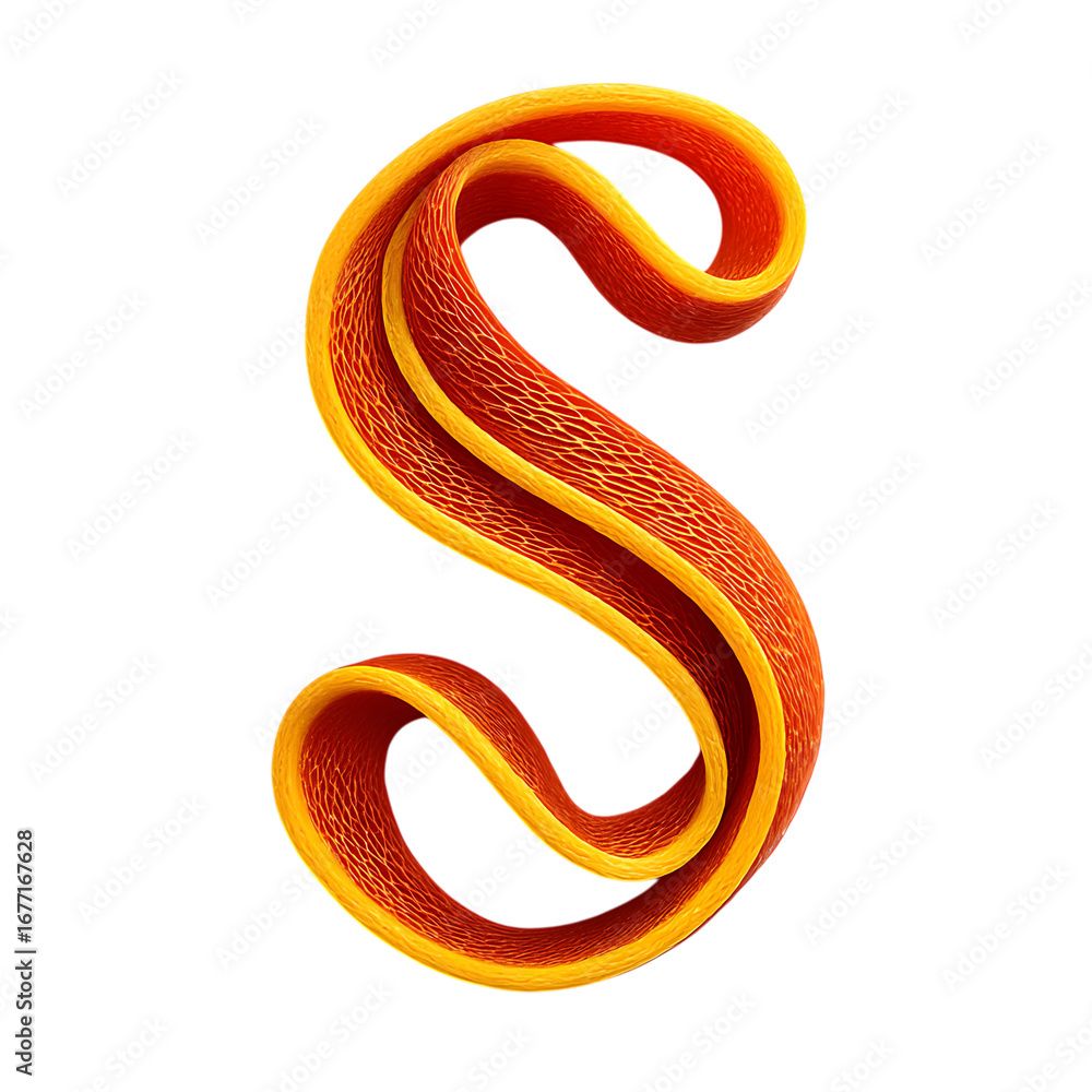 Naklejka premium Single Saffron Thread Curled S Shape Transparent Background, Macro Spice Detail Isolated Exotic Culinary Herb PNG