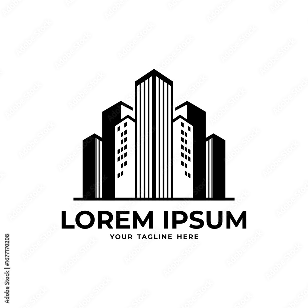 Obraz premium simple logo of a city building skyline