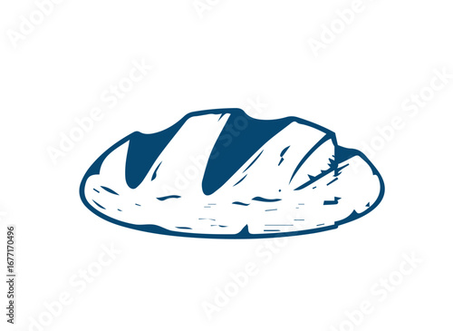 Windmill and fresh bakery products. homemade baking. bakery products. vector sketch on white