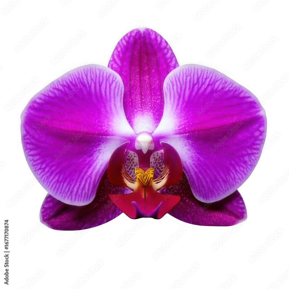 Fototapeta premium Orchid flower purple, isolated on white and transparent background