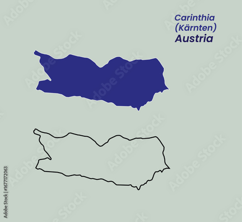 Map of Austria, Map of Austria states Vector Illustration, Burgenland, Carinthia, Lower Austria, Upper Austria, Salzburg, Styria, Tyrol (Tirol), Vorarlberg, Vienna.
