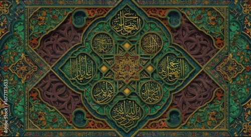 Intricate Islamic Calligraphy and Geometric Art