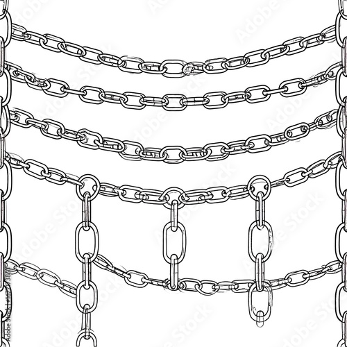 Chains arranged in a vertical pattern