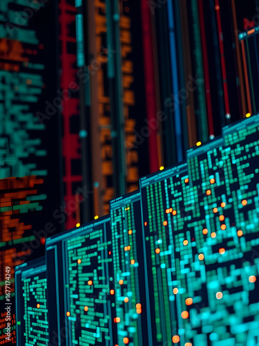 Showcase machine learning for data classification with an image featuring algorithms sorting and categorizing digital data, emphasizing the role of AI in organizing complex datasets efficiently.