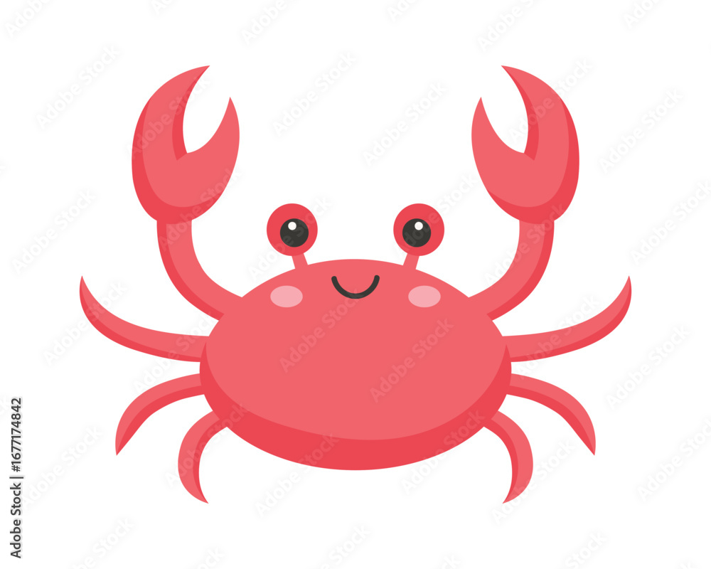 Cute red crab isolated on white background Cute red crab isolated on white background