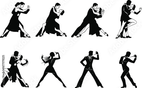 Tango Dance Silhouettes, Couple Dancing, Passionate Dance Moves, Elegant Dance Pose, Ballroom Dance, Couple Performance