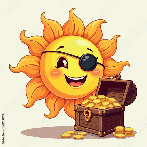 sun, cartoon, illustration, vector, summer, nature, smile, sky, cloud, fun, child, animal, face, sunny, design, flower, drawing, sea, art, day, beach, lion, weather, water, sunlight
