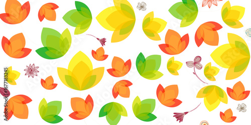 autumn leaves seamless pattern. Texture of vector fall tree leaf shapes with place for text or
