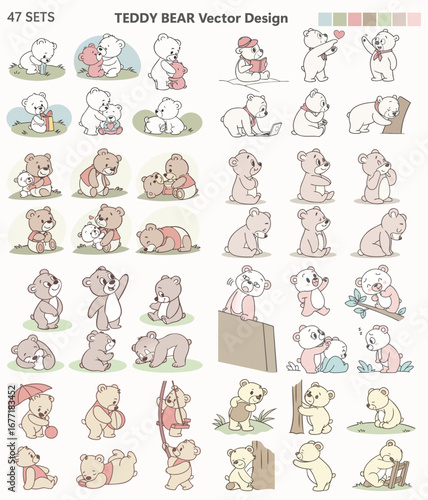Cute Teddy Bear Vector Design, Adorable Bear Graphic Illustration, Sweet Teddy Bear Vector Artwork