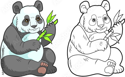 panda coloring book for children