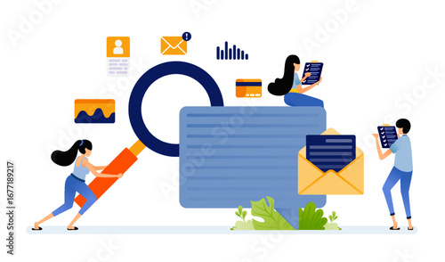 Illustration Design of Seeking job vacancy feedback. Can be used for book cover, banner, website, web, ads