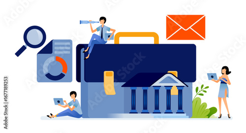 Illustration Design of Searching for jobs in employment agencies. Can be used for book cover, banner, website, web, ads