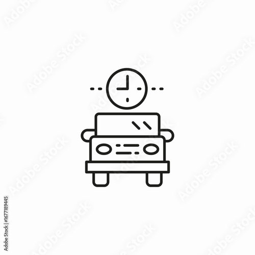 car with a clock icon sign vector