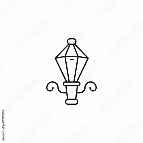 decorative post lantern icon sign vector