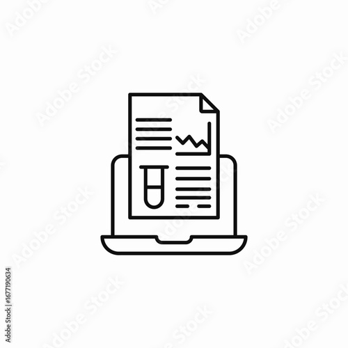 medical report on laptop icon sign vector